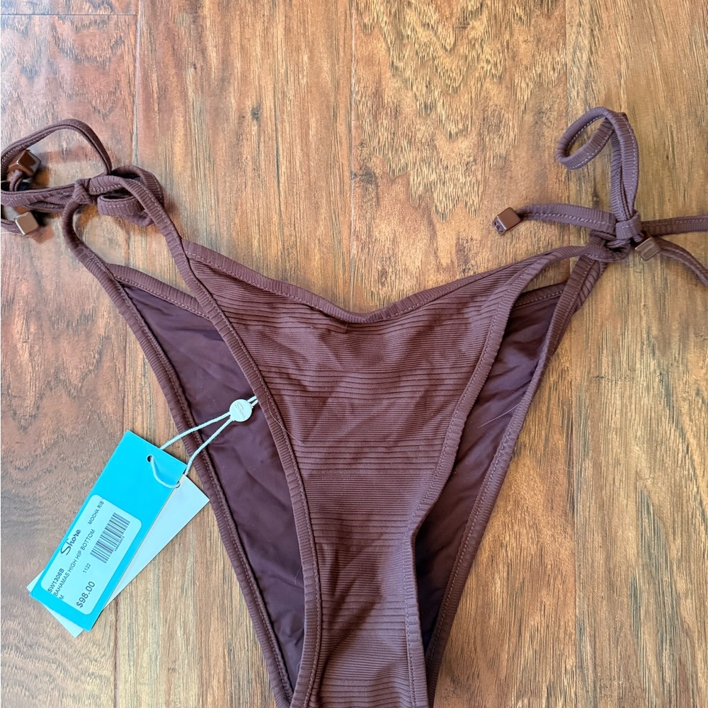 Stylish Brown Tie-Side Bikini Bottom